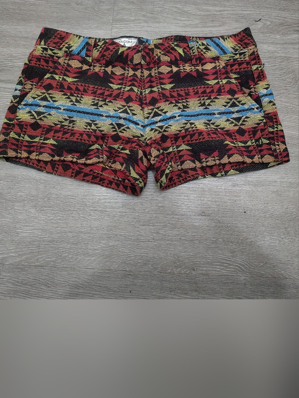 Volcom Womens Small S Aztec Tribal Boho Festival Mini Shorts